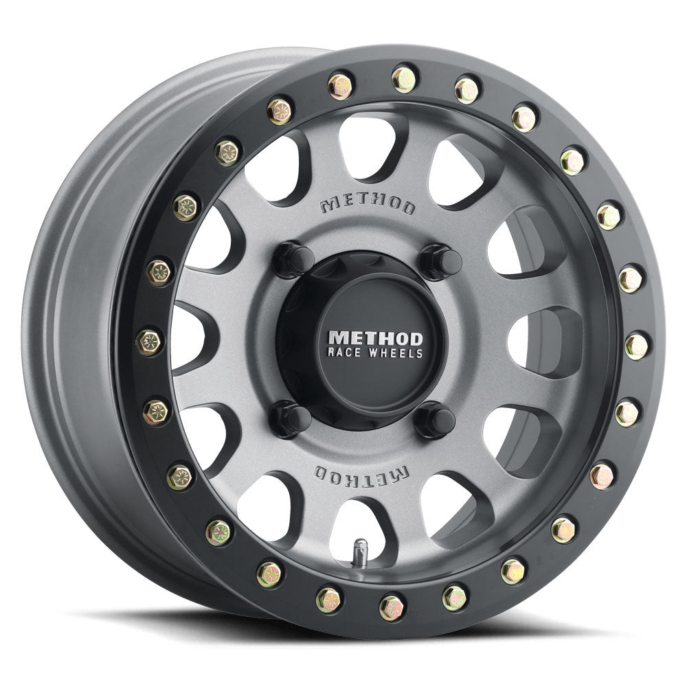 Method MR401 UTV Beadlock 15x7 5+2/+38mm 4x136 106mm CB Titanium w/MB Ring Wheel