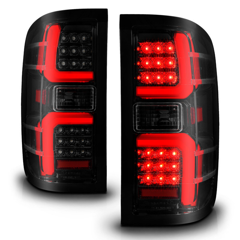 ANZO LED Taillight Black Housing/Smoke Lens for 15-19 Silverado 2500