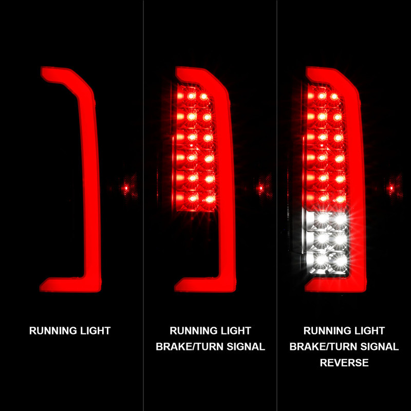 ANZO LED Tail Lights w/ Red Lightbar Black Housing Clear Lens for 15-21 Colorado