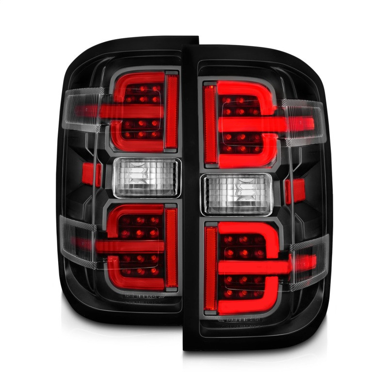 ANZO LED Tail Lights w/Black Light Bar & Clear Lens for 15-19 Silverado 2500HD