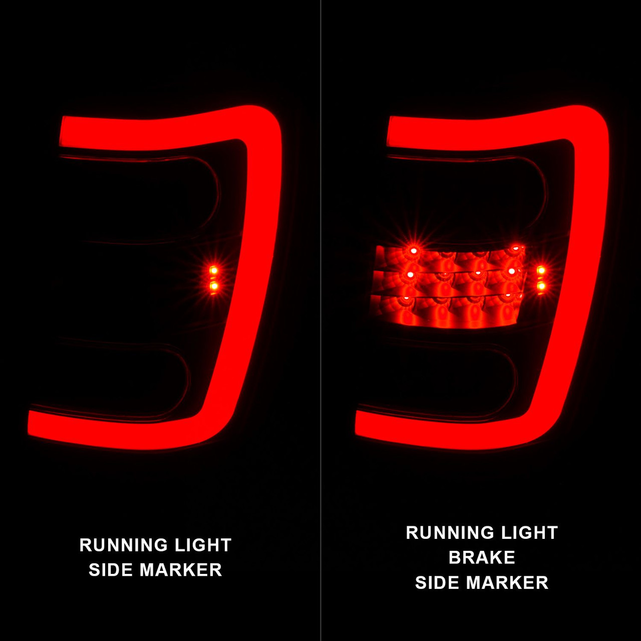 ANZO LED Tail Lights w/ Light Bar Black / Smoke Lens for 99-04 Grand Cherokee