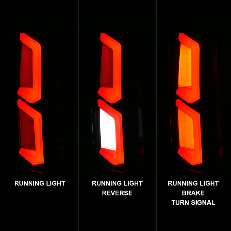 ANZO LED Tail Lights w/ Light Bar Black / Somke Lens for 2015-2020 Chevy Tahoe