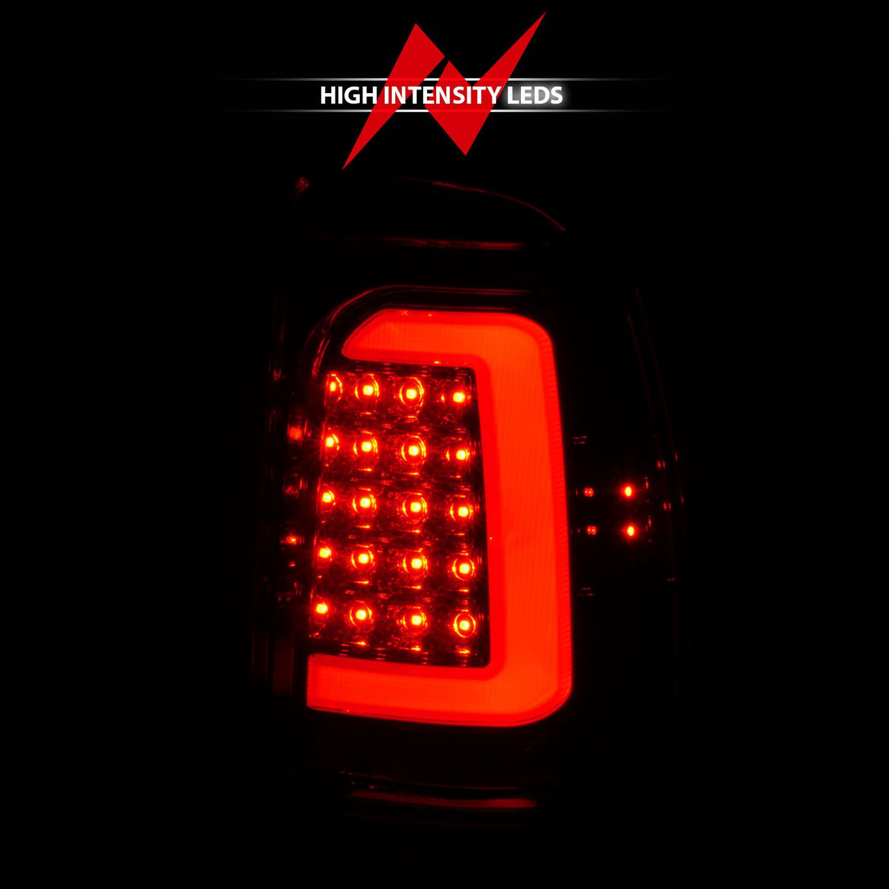 ANZO LED Taillights Chrome Housing Red Lens Pair for 1997-2004 Dodge Dakota