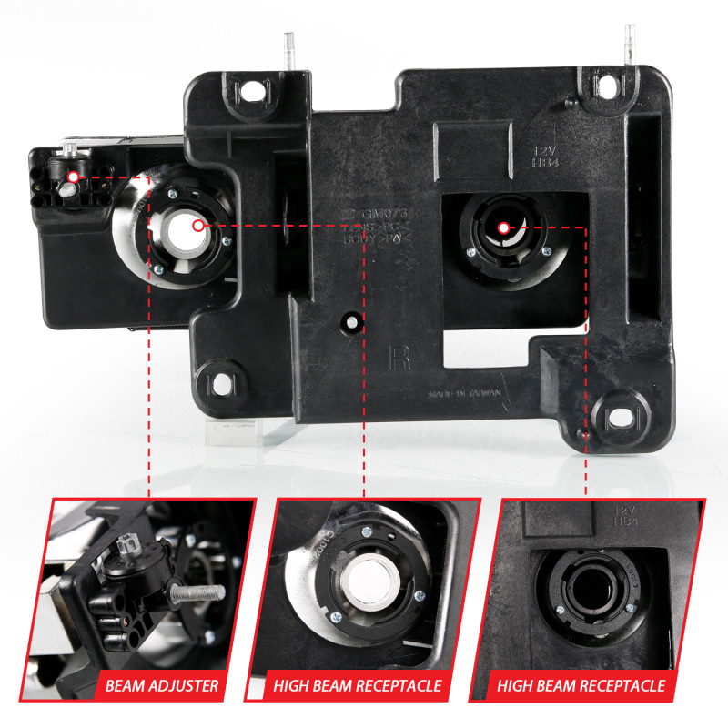 ANZO Crystal Headlights (Pair) for 1999-2000 Cadillac Escalade