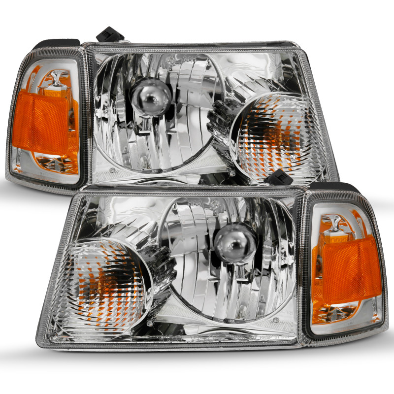 ANZO Crystal Headlight Chrome w/Corner Lights for 2001-2011 Ford Ranger