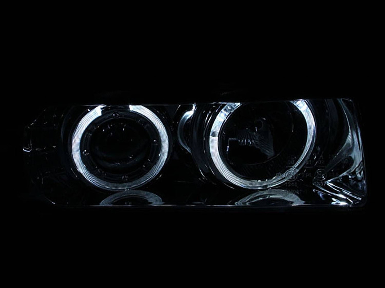 ANZO Projector Headlights w/ Halo Chrome G2 for 1992-1998 BMW 3 Series E36 Sedan