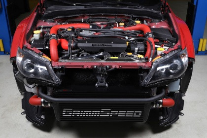 GrimmSpeed Front Mount Intercooler Black Core / Red Pipe for 08-14 Subaru STI