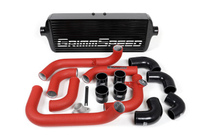 GrimmSpeed Front Mount Intercooler Black Core / Red Pipe for 08-14 Subaru WRX