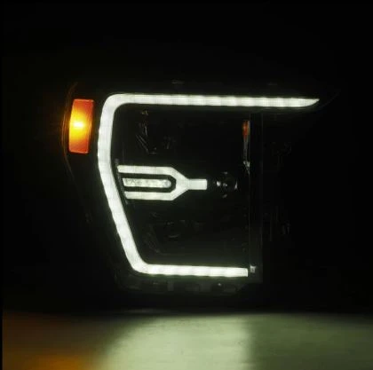 AlphaRex Luxx Projector Headlights Alpha-Black w/Seq Signal for 21-22 Ford F150