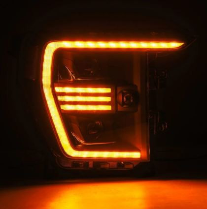 AlphaRex PRO-Series Projector Headlights Black w/Seq Signal for 21-22 Ford F150