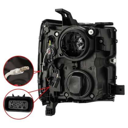 AlphaRex PRO Proj Headlights Black w/Seq Signal/DRL for 15-19 Silverado 2500HD