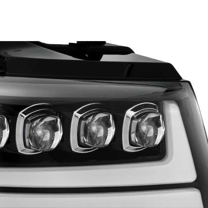 AlphaRex NOVA LED Headlights Gloss Black w/Activ Light/DRL for 07-13 Avalanche