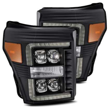 AlphaRex NOVA LED Headlights Black w/Seq Signal for 11-16 Ford F-350 SD
