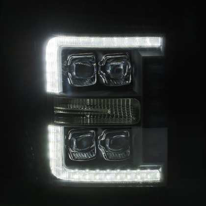 AlphaRex NOVA LED Headlights Black w/Seq Signal for 11-16 Ford F-350 SD