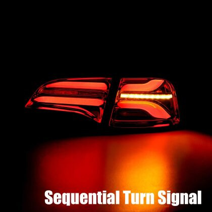 AlphaRex PRO-Series LED Tail Lights Jet Black w/Seq Sig for 20-22 Tesla Model Y