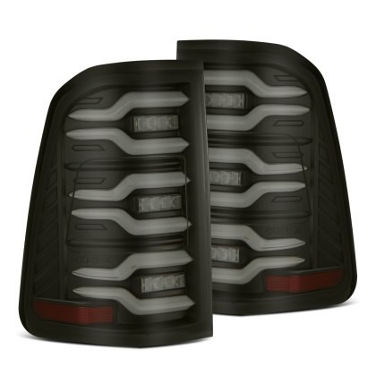 AlphaRex Luxx-Series LED Tail Lights Black w/Seq Signal for 19-21 Dodge Ram 1500