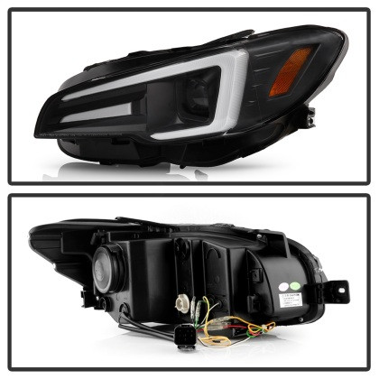 Spyder Halogen Model Projector Headlights - Black for 15-20 WRX