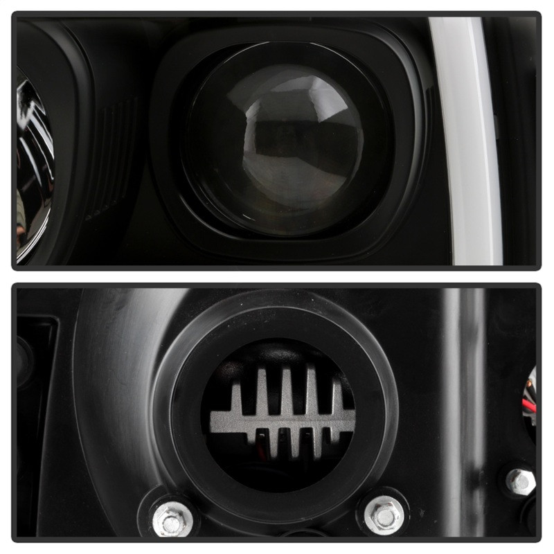 Spyder 1 Piece LED Headlights - Black for 99-04 Ford F-250 / 00-04 Excursion