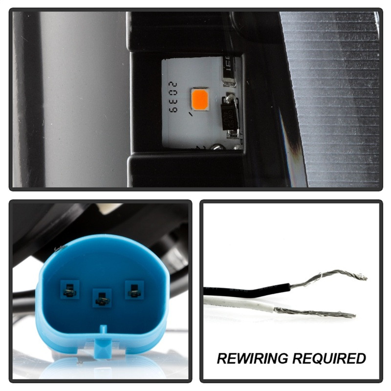 Spyder 1 Piece LED Headlights - Black for 99-04 Ford F-250 / 00-04 Excursion