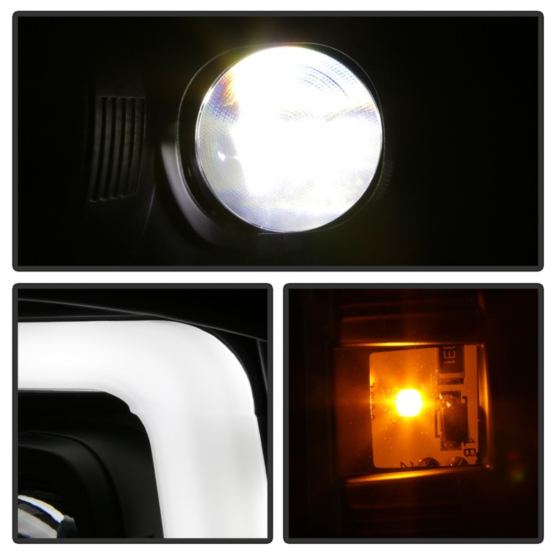 Spyder 1 Piece LED Headlights - Black for 99-04 Ford F-250 / 00-04 Excursion