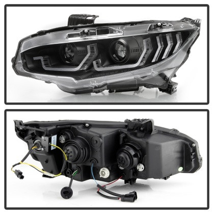 Spyder Projector Headlight Black for Honda Civic 16-18 2DR / 4DR / Hatchback
