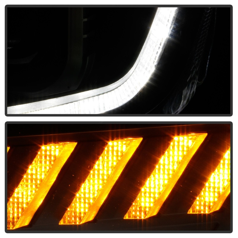 Spyder Halogen Model Projector Headlights Black for 16-18 Chevy Camaro