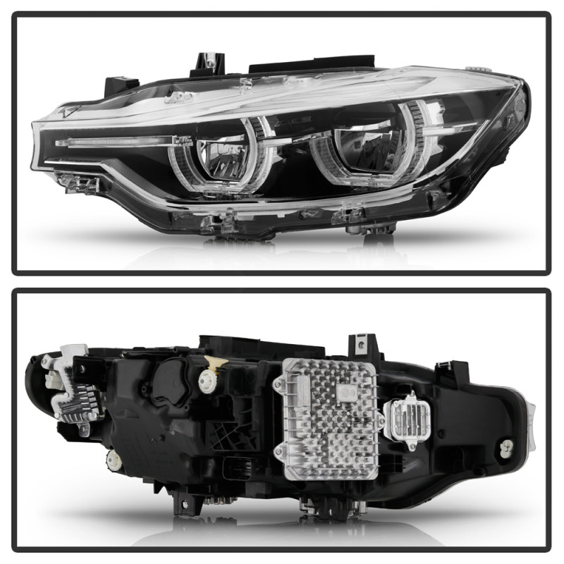 Spyder LED Projector Headlights Chrome for BMW F30 3 Series 4Dr