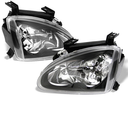 Spyder Crystal Headlights Black for Honda Del Sol 93-97