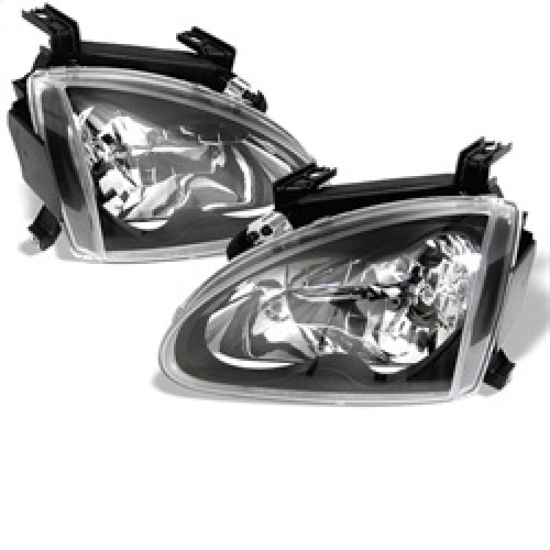 Spyder Crystal Headlights Black for Honda Del Sol 93-97