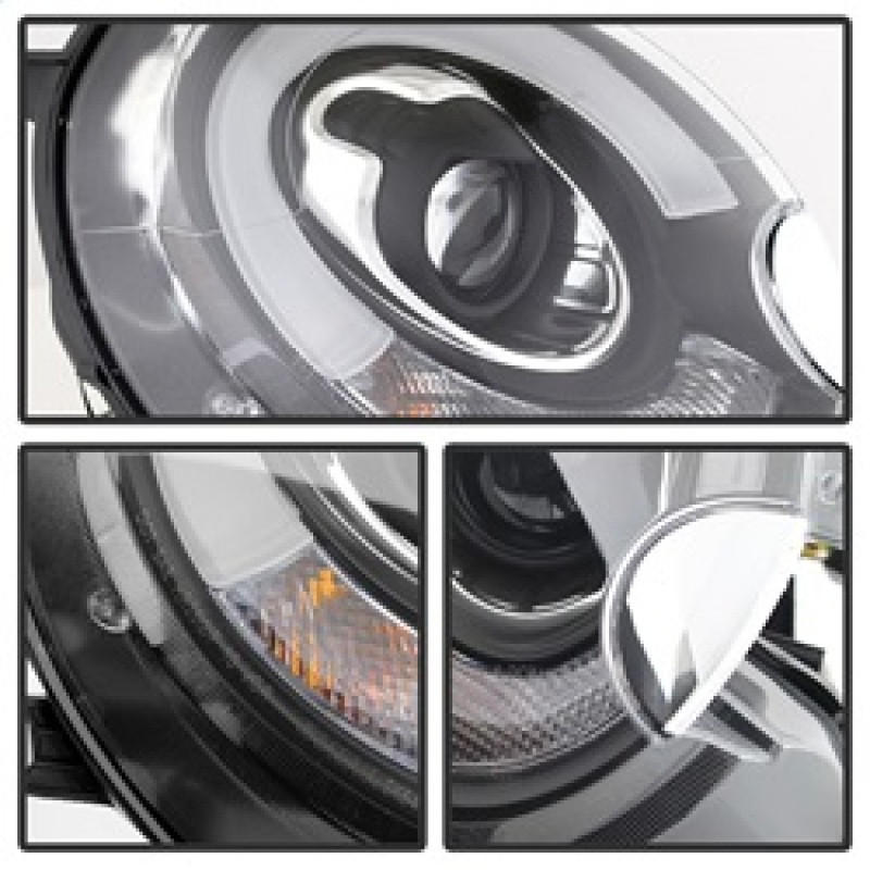 Spyder Projector Headlights Halogen Model Only - DRL Black for 07-12 Mini Cooper