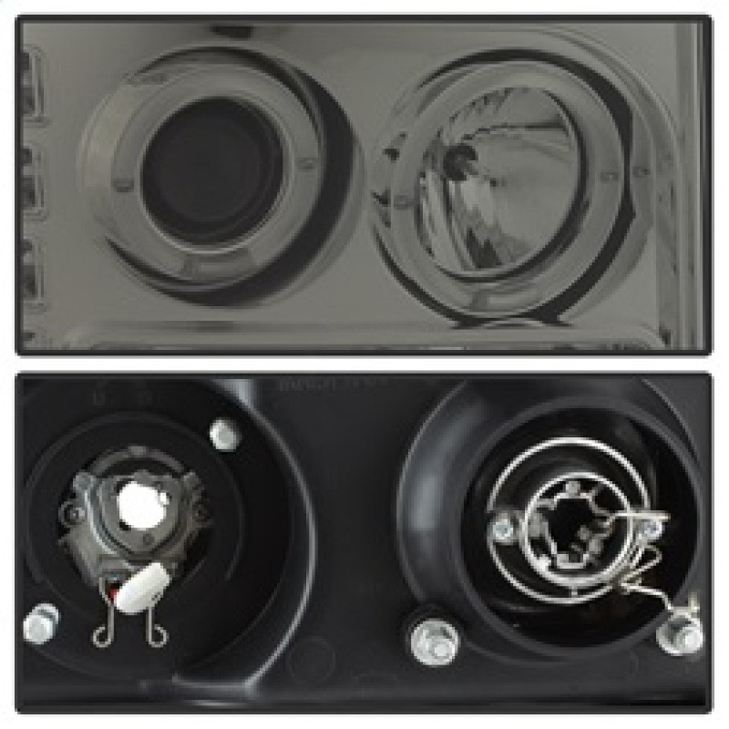 Spyder Projector Headlights LED Halo- LED Smoke for 07-13 Sierra 1500/2500/3500