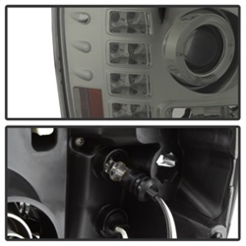 Spyder Projector Headlights LED Halo- LED Smoke for 07-13 Sierra 1500/2500/3500