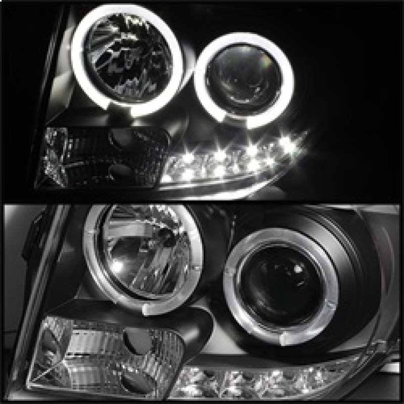 Spyder Projector Headlights DRL Black for 08-12 Ford Escape Halogen Model Only