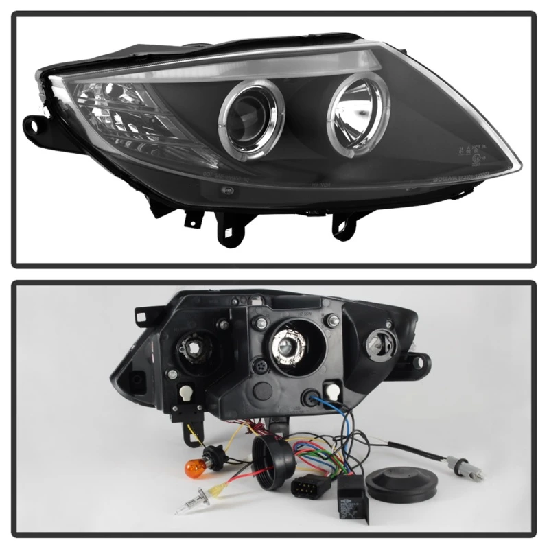 Spyder Projector Headlights LED Halo Black for 03-08 BMW Z4 w/ Xenon/HID