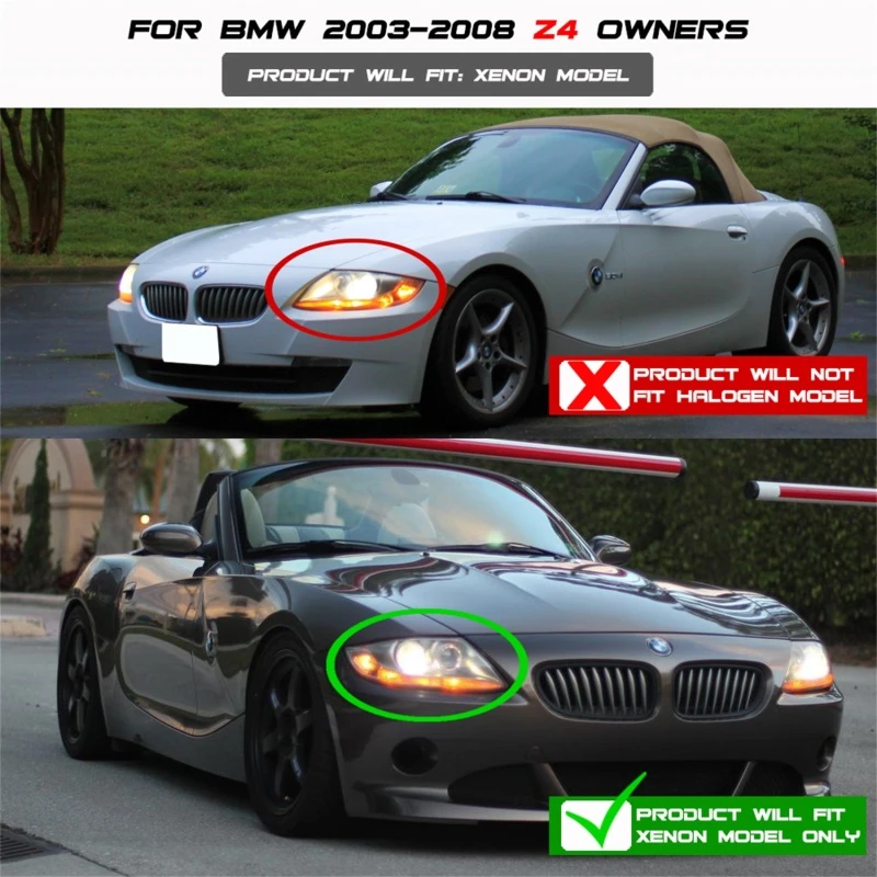 Spyder Projector Headlights LED Halo Black for 03-08 BMW Z4 w/ Xenon/HID