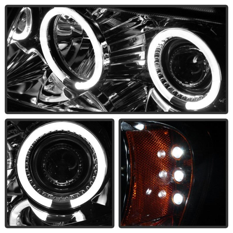 Spyder Projector Headlights LED Halo Chrome for 99-04 Jeep Grand Cherokee