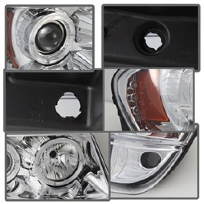 Spyder Projector Headlights LED Halo Chrome for 99-04 Jeep Grand Cherokee
