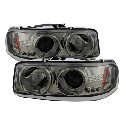 Spyder Projector Headlights LED Halo Smoke for 99-06 Sierra 1500/2500/3500