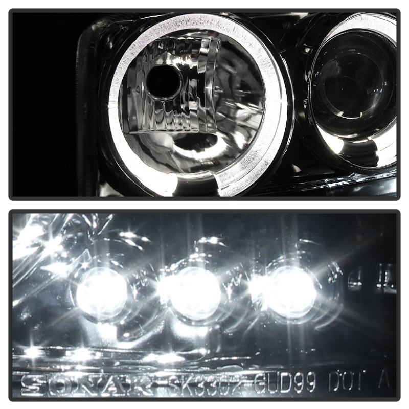 Spyder Projector Headlights LED Halo Smoke for 99-06 Sierra 1500/2500/3500
