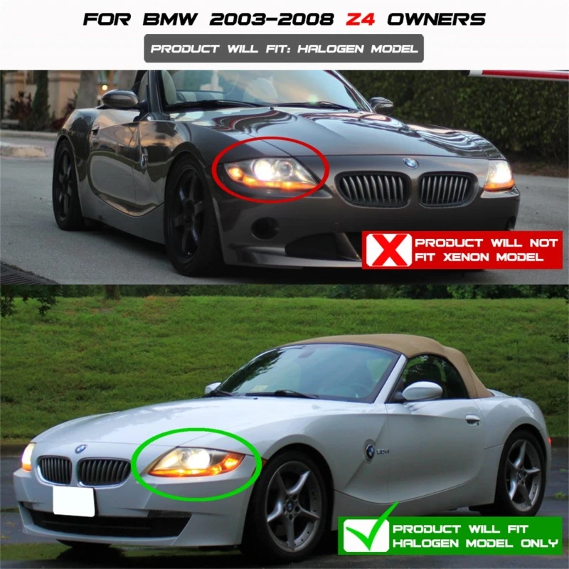 Spyder Projector Headlights LED Halo Black for 03-08 BMW Z4 w/ Halogen