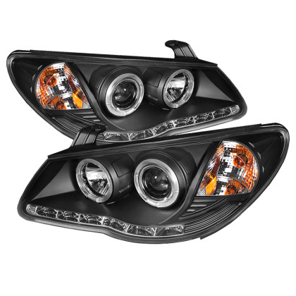 Spyder Projector Headlights LED Halo DRL Black for 07-10 Hyundai Elantra