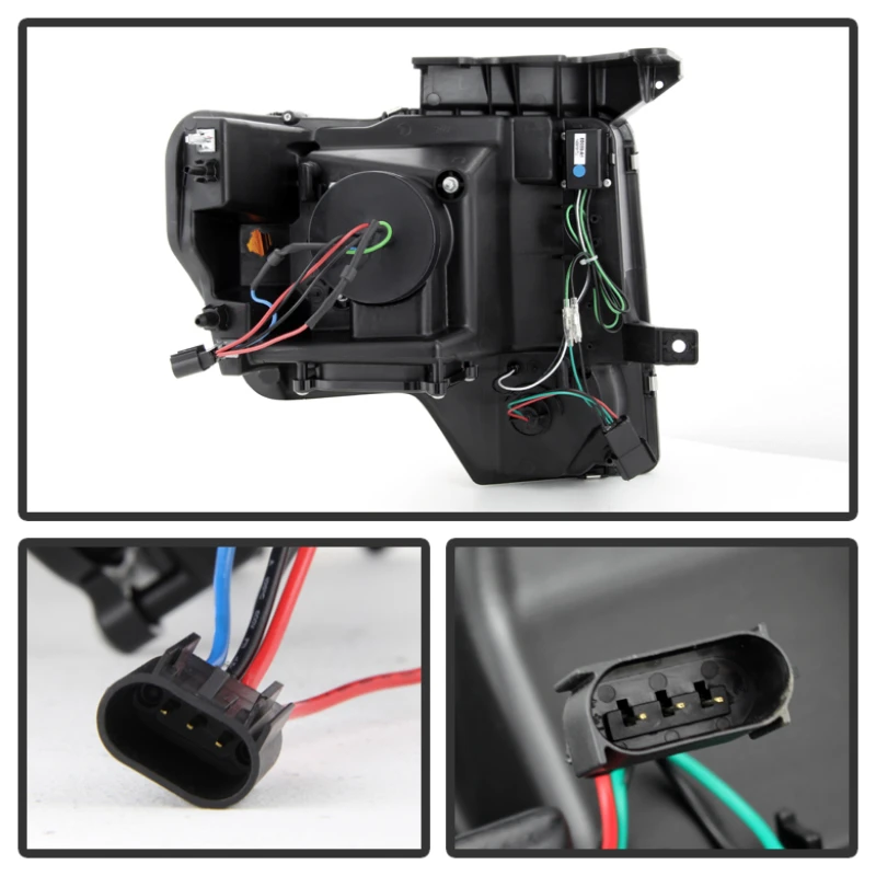 Spyder Projector Headlights Light Bar DRL Chrome for 09-14 Ford F150 w/ Halogen