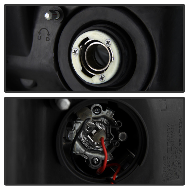 Spyder Projector Headlights LED Halo LED Black for 04-14 Nissan Titan / Armada