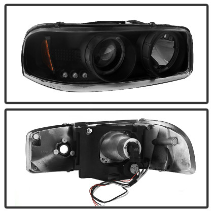 Spyder Projector Headlights LED Halo Black Smoke for 99-06 Sierra 1500/2500