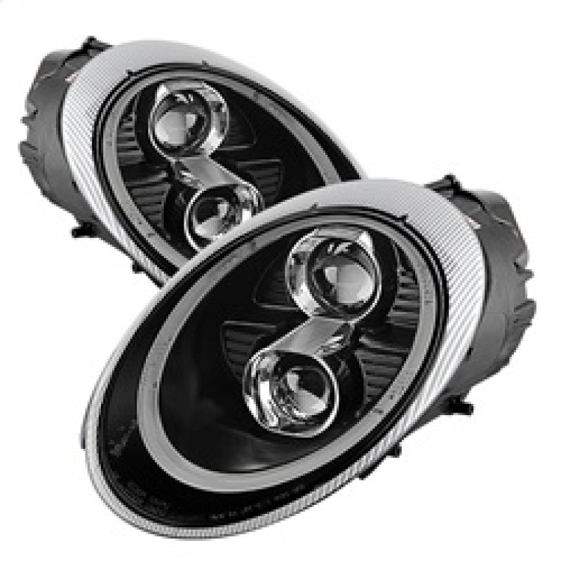 Spyder Projector Headlights DRL LED Black for 05-09 Porsche 911 w/ Xenon/HID
