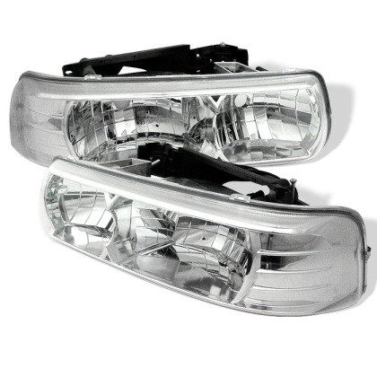 Spyder Crystal Headlights Chrome for 99-02 Silverado 1500/2500