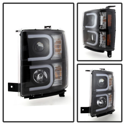 Spyder Projector Headlights Light Bar DRL Black for 14-16 Silverado 1500