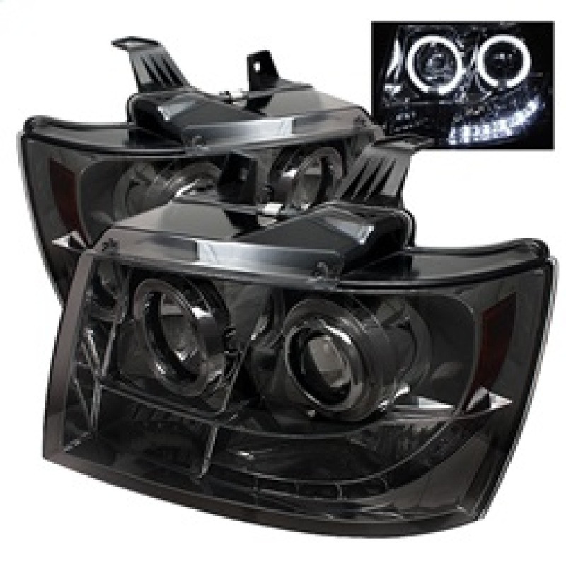 Spyder Projector Headlights LED Halo Smoke for 07-14 Suburban 1500