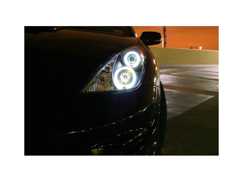 Spyder Projector Headlights LED Halo DRL Black for 00-05 Toyota Celica