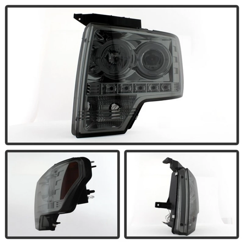 Spyder Projector Headlights LED Halo Smoke for 09-14 Ford F150 w/ Halogen